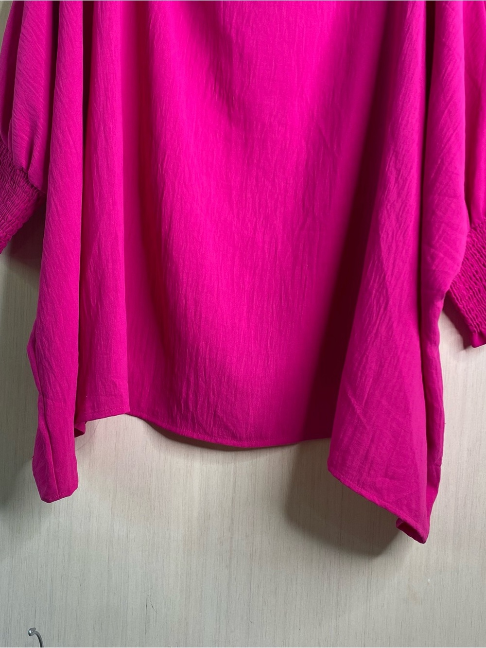 ODDY Charming Oversized Dolman Sleeve Women's Blouse Top Fuschia Large - Picture 5 of 7